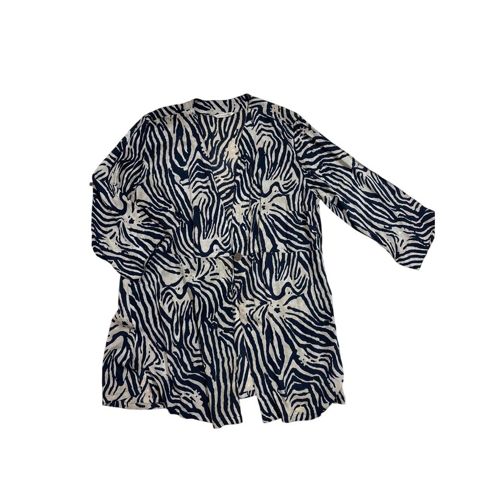 Soft Surroundings Zebra Print Open-Front Kimono C… - image 3